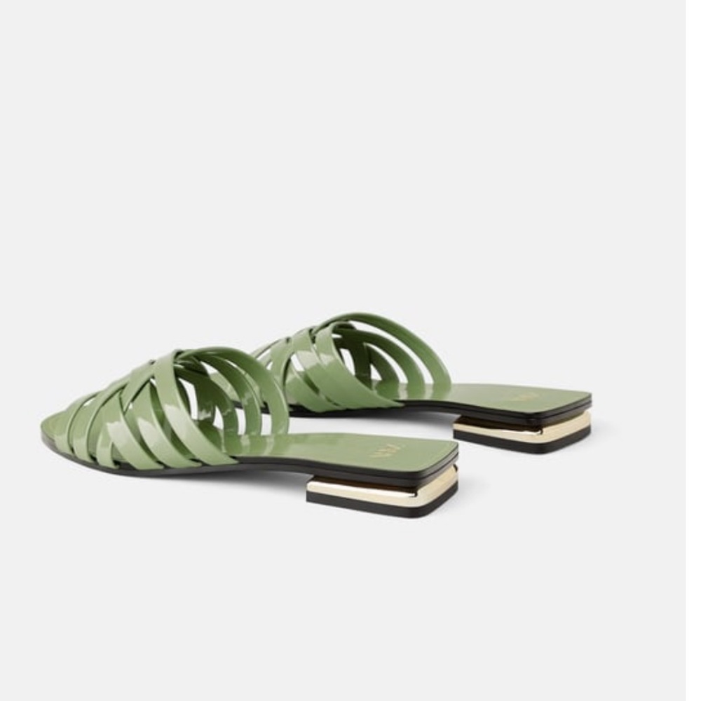 Patent Finish Zara Slides